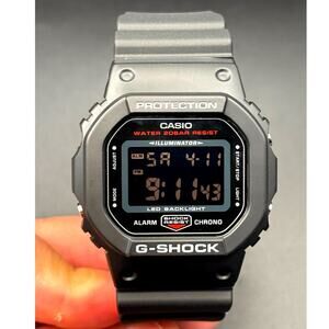 Casio G-Shock DW5600HR-1 Black Red Digital Men's Watch Discontinued NIB